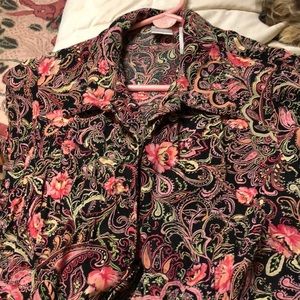 Pink and black blouse